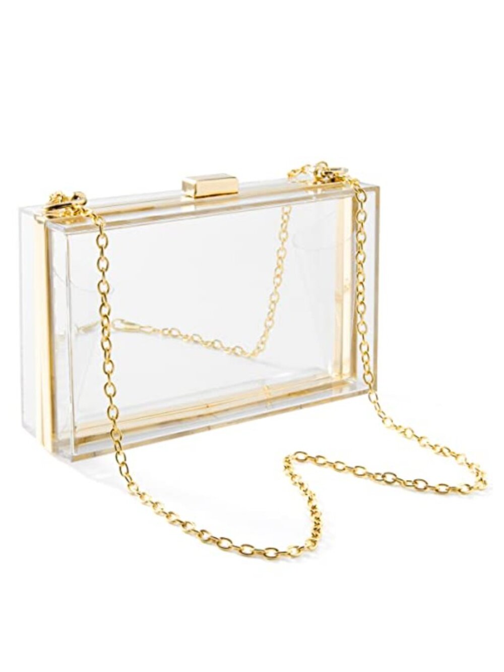 Clear Acrylic Crossbody Box Clutch for Women, Concert Stadium Approved Handbag